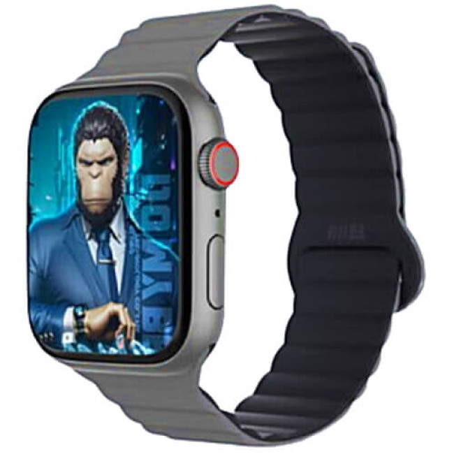 Ремешок для Apple Watch 42/44/45/49mm Blueo Magnetic Silicone Watch Band Grey (BL005GRY)