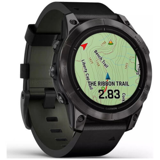 Смарт-часы Garmin Epix Pro Gen 2 Sapphire 47mm Carbon G. DLC Tit. with B. Leather Band (010-02803-30