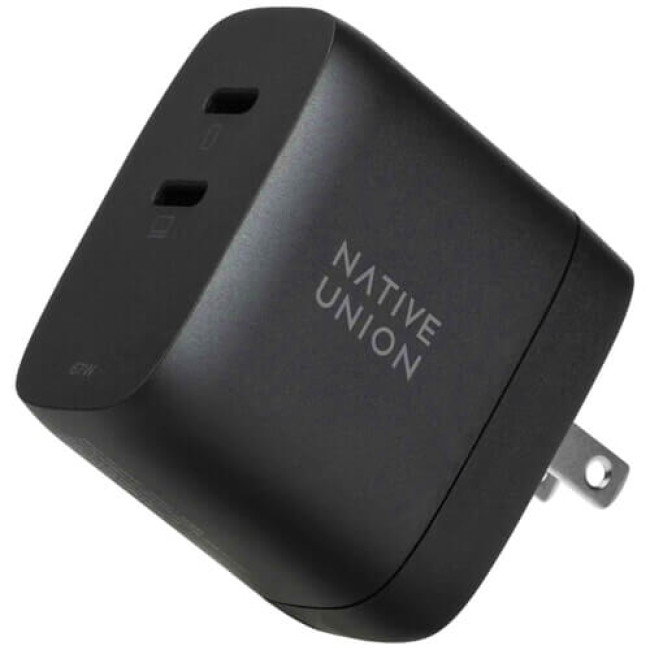 Зарядное устройство Native Union Fast GaN Charger PD 67W Dual USB-C Port Black (FAST-PD67-BLK-INT)