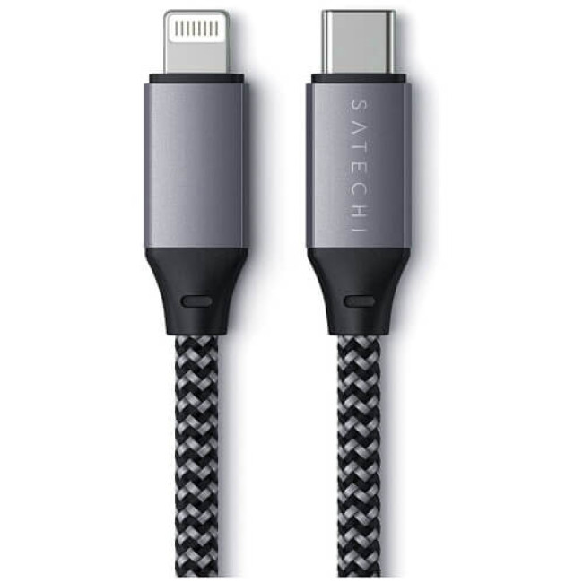 Кабель Satechi USB-C/Lightning Cable Space Gray (25 cm) (ST-TCL10M)