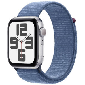 Apple Watch SE GPS 44mm Silver Aluminum with Winter Blue Sport Loop (MREF3)