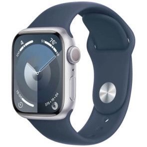 Apple Watch Series 9 41mm Silver Aluminium with Storm Blue Sport Band S/M (MR903)