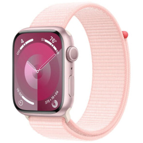 Apple Watch Series 9 GPS 45mm Pink Aluminum with Light Pink Sport Loop (MR9J3)