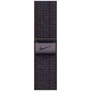 Ремешок Apple Watch 45/49/44/42mm Black/Blue Nike Sport Loop (MUJX3)