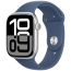 Apple Watch Series 10 46mm Silver Aluminium with Denim Sport Band S/M (MWWL3)